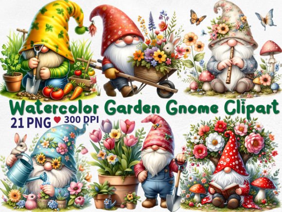 Download Watercolor Garden Gnome Sublimation - Sublimation Collection
