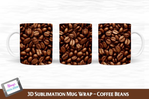 Download 3D Coffee Bean Mug | 3D Mug Sublimation - Sublimation Collection