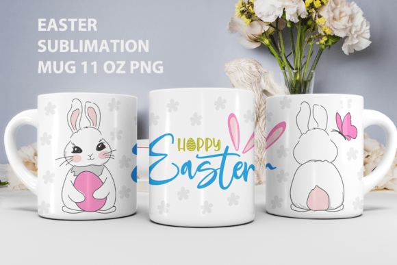 Download Easter Sublimation Mug Wrap, Bunny Mug - Sublimation Collection