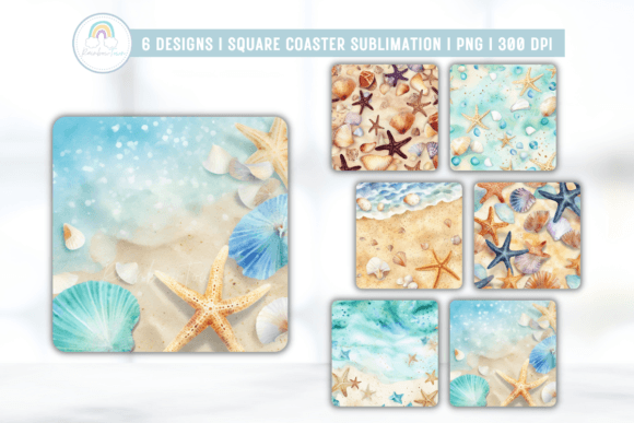 Download Beach Square Coaster Sublimation - Sublimation Collection