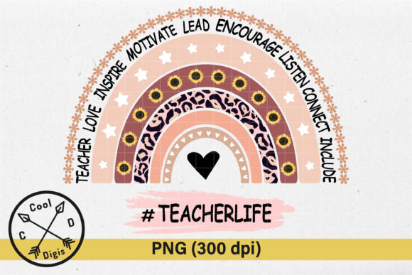 Download Teacher Life Rainbow PNG Sublimation - Sublimation Collection