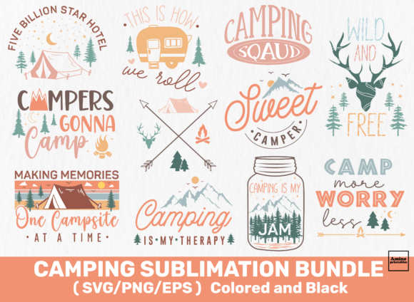 Download Camping Bundle Sublimation SVG Designs - Sublimation Collection