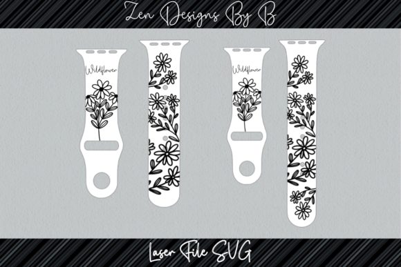 Download Wildflower Watch Band Engraving Graphic - Graphic Collection