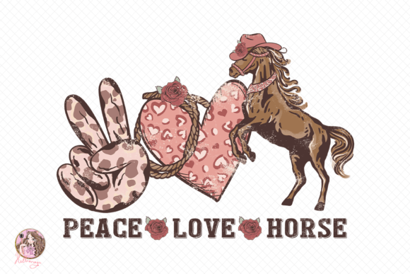 Download Peace Love Horse Sublimation - Sublimation Collection