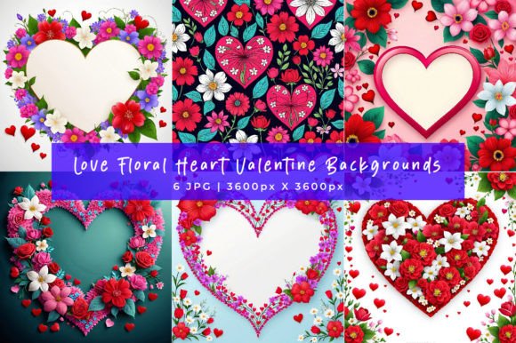 Download Love Floral Heart Valentine Backgrounds - Valentine backgrounds Collection