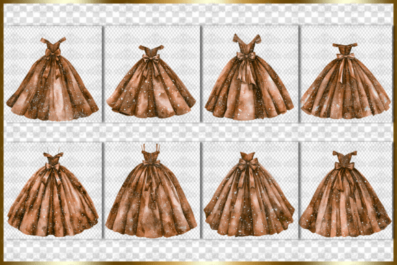Download 8 PNG Bronze Princess Dresses - Bronze Collection