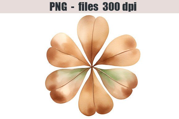 Download Bronze Clover Watercolor Clipart - Bronze Collection