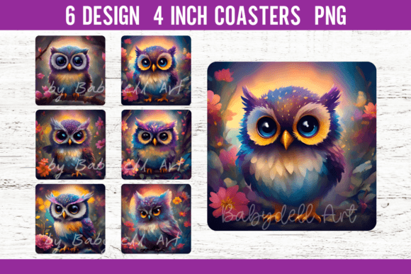 Download Owl Square Coaster Sublimation Designs - Sublimation Collection