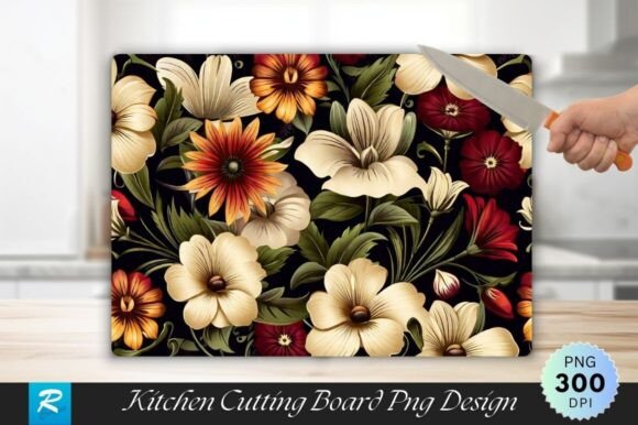 Download Flowers Cutting Board Sublimation Design - Sublimation Collection