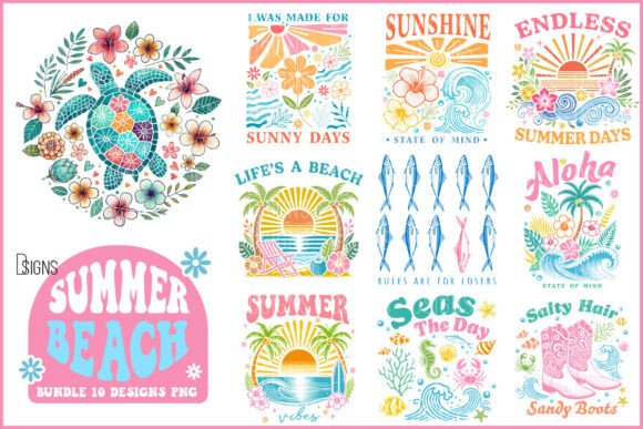 Download Summer Beach Flowers Bundle Sublimation - Sublimation Collection