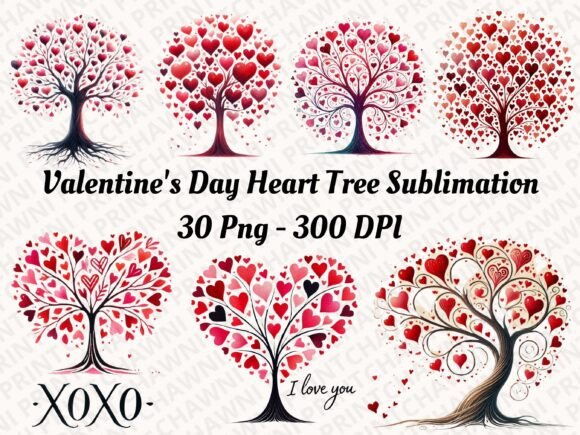 Download Valentine's Day Heart Tree Sublimation - Sublimation Collection