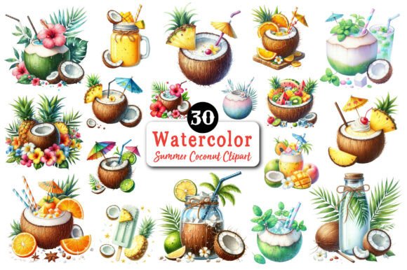 Download Summer Coconut Sublimation Clipart - Sublimation Collection