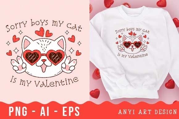 Download Funny Cat Valentines Day Sublimation PNG - Sublimation Collection