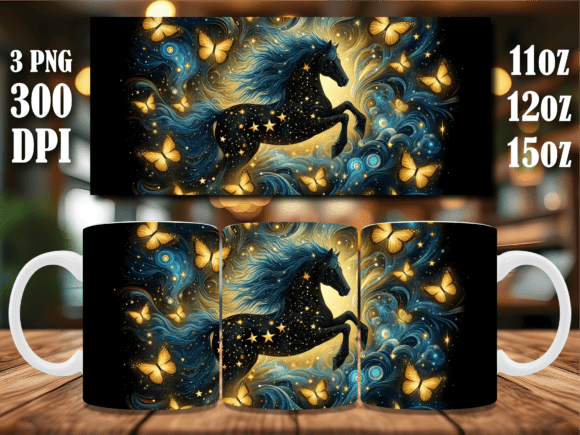 Download Floral Western Horse Sublimation Mug Wra - Sublimation Collection
