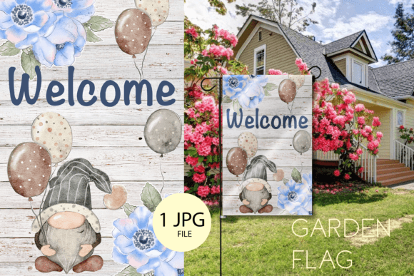 Download Gnome Garden Flag Sublimation Welcome - Sublimation Collection