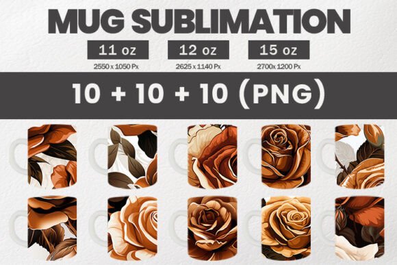 Download Bronze Roses Mug Wrap Sublimation - Sublimation Collection