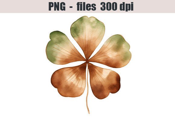 Download Bronze Clover Watercolor Clipart - Bronze Collection