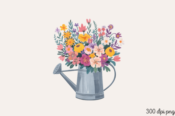 Download Floral Bouquet in Watering Can PNG - Premium Resources
