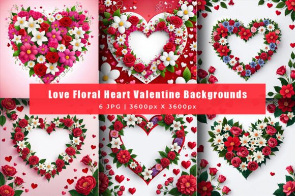 Download Love Floral Heart Valentine Backgrounds - Valentine backgrounds Collection