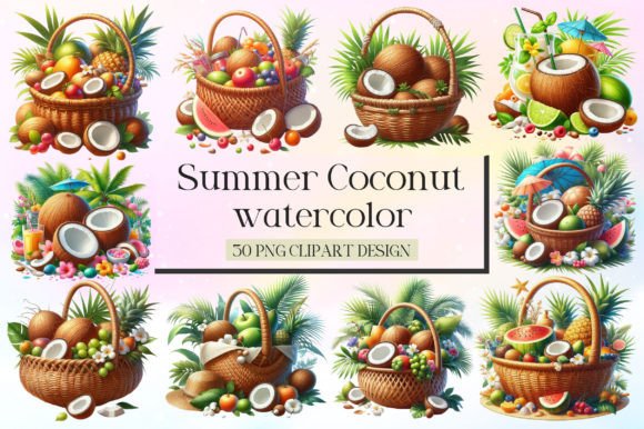 Download Summer Coconut Sublimation Clipart - Sublimation Collection