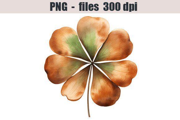 Download Bronze Clover Watercolor Clipart - Bronze Collection