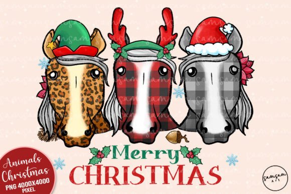 Download Merry Christmas Horse Sublimation - Sublimation Collection