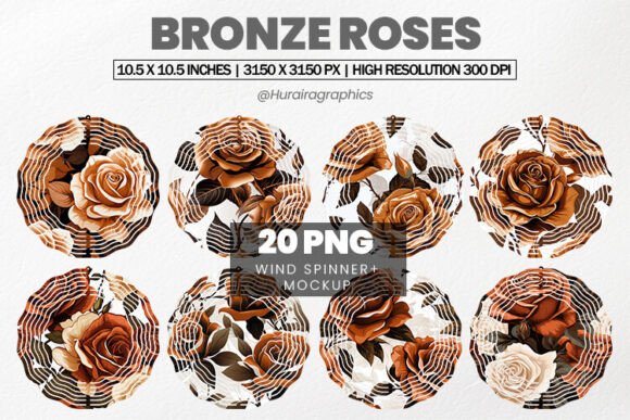 Download Bronze Roses Wind Spinner Sublimation - Sublimation Collection