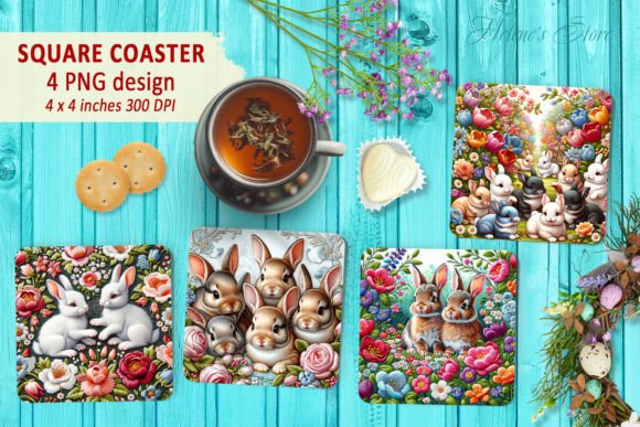 Download Easter Bunny Sublimation Coaster Designs - Sublimation Collection