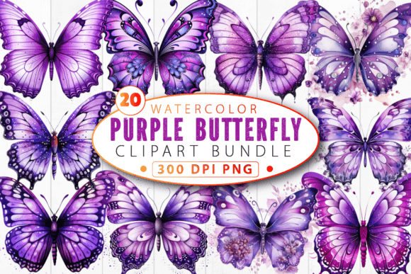 Download Purple Butterfly Sublimation Clipart Bun - Sublimation Collection
