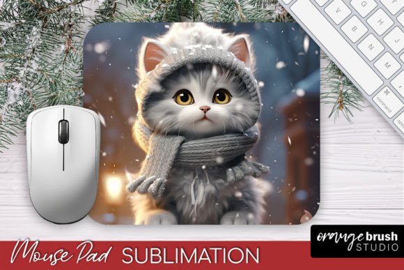Download Christmas Mouse Pad Sublimation Cat PNG - Sublimation Collection