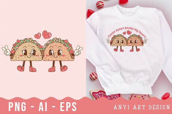 Download Retro Tacos Valentines Day Sublimation - Sublimation Collection