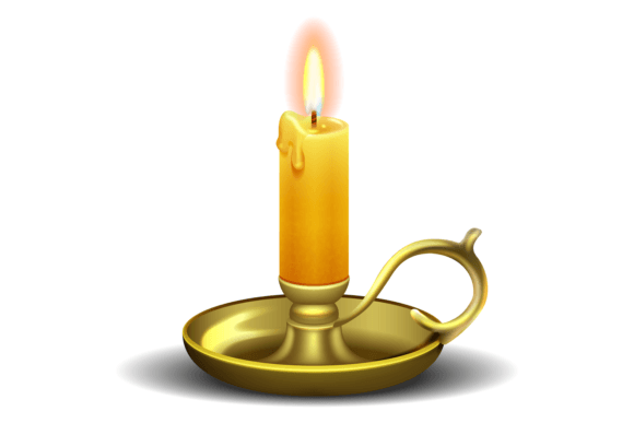 Download Candle in Bronze Candlestick. Realistic - Premium Resources