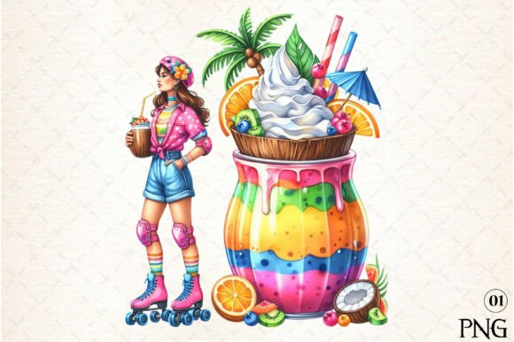 Download Watercolor Summer Coconut Sublimation - Sublimation Collection