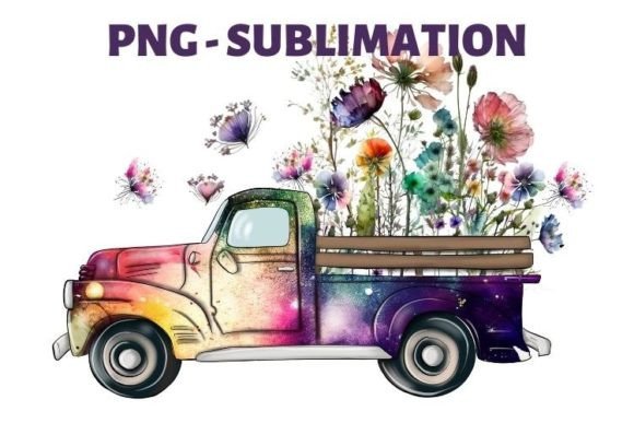 Download Wildflower Truck | Sublimation Download - Sublimation Collection