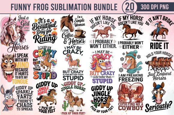Download Funny Horse Sublimation Bundle PNG - Sublimation Collection