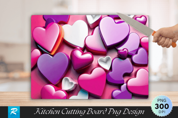 Download 3D Heart Cutting Board Sublimation PNG - Sublimation Collection