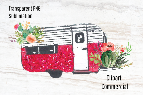 Download Pink Camper, Trailer Sublimation Design - Sublimation Collection
