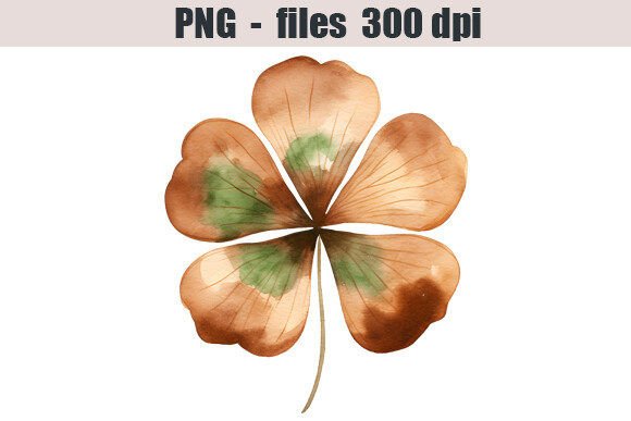 Download Bronze Clover Watercolor Clipart - Bronze Collection