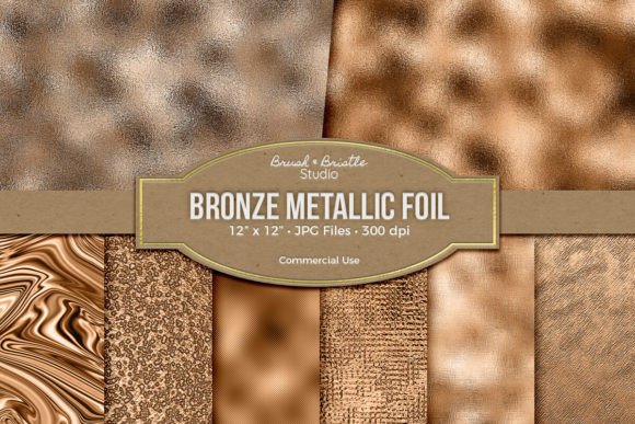 Download Bronze Metallic Foil Digital Paper - Bronze Collection