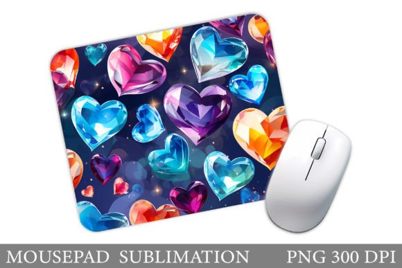 Download Diamond Hearts Mouse Pad Sublimation - Sublimation Collection