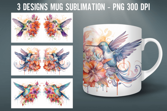 Download Watercolor Bird Mug Wrap Sublimation - Sublimation Collection