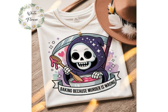 Download Cute Grim Reaper Baking Sublimation PNG - Sublimation Collection