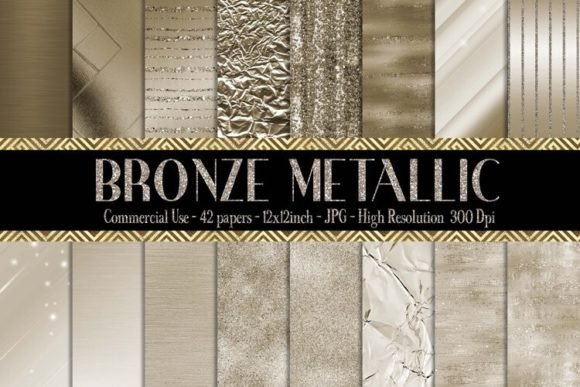 Download Bronze Metallic Foil Digital Papers - Bronze Collection