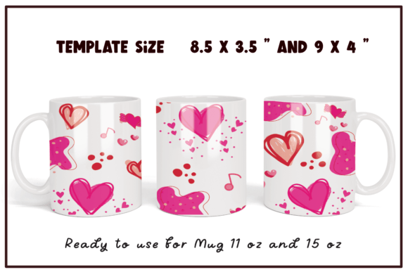 Download Hearts Pattern Sublimation Mug Wrap - Sublimation Collection