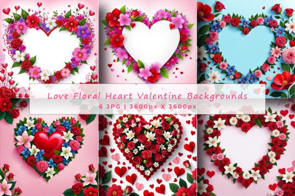 Download Love Floral Heart Valentine Backgrounds - Valentine backgrounds Collection