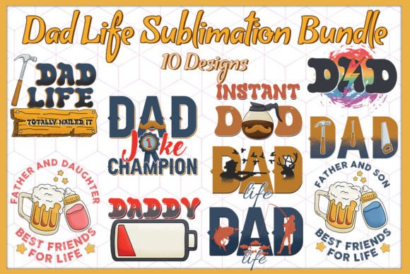 Download Dad Life Bundle Sublimation 10 Designs - Sublimation Collection