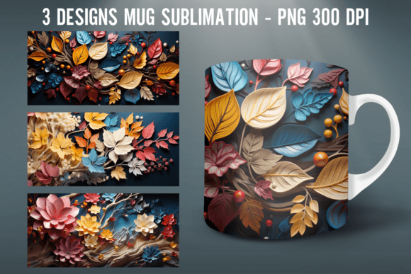 Download Leaf Mug Wrap Sublimation Designs - Leaf mug wrap Collection