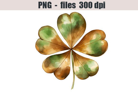 Download Bronze Clover Watercolor Clipart - Bronze Collection