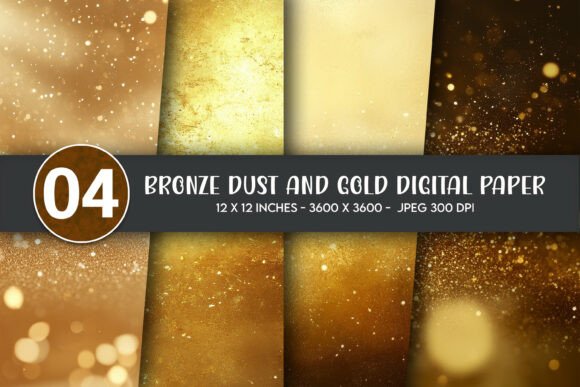 Download Bronze Dust and Gold Digital Paper - Bronze Collection