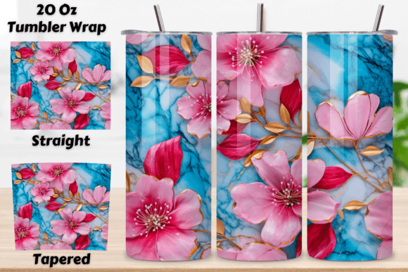 Download 3D Flowers Sublimation Tumbler | Seamles - Sublimation Collection